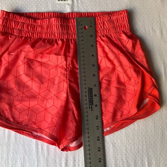 Athletic Women’s Workout Lined Shorts size L (10-12), Hot Orange, Elastic Waist - Picture 4 of 7